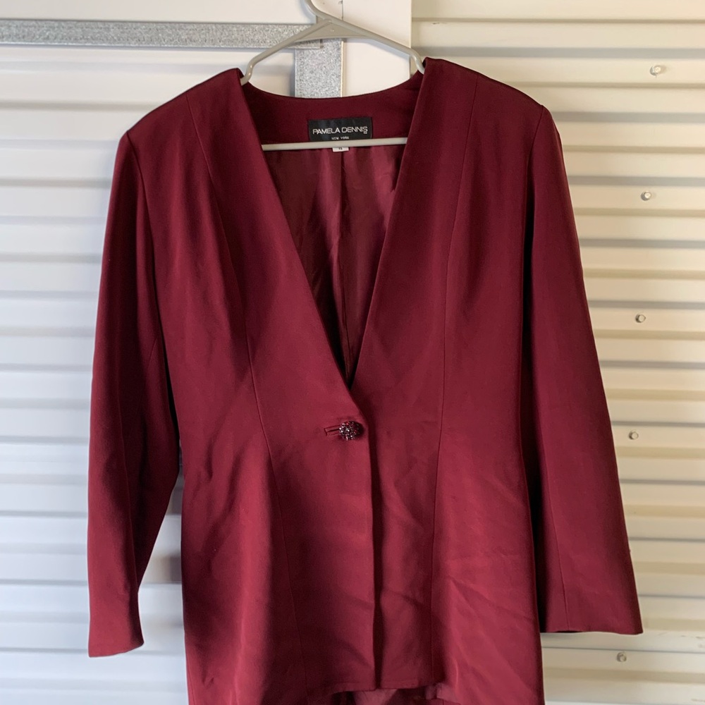 Pamela Dennis Red Blazer Tailored Professional Style
